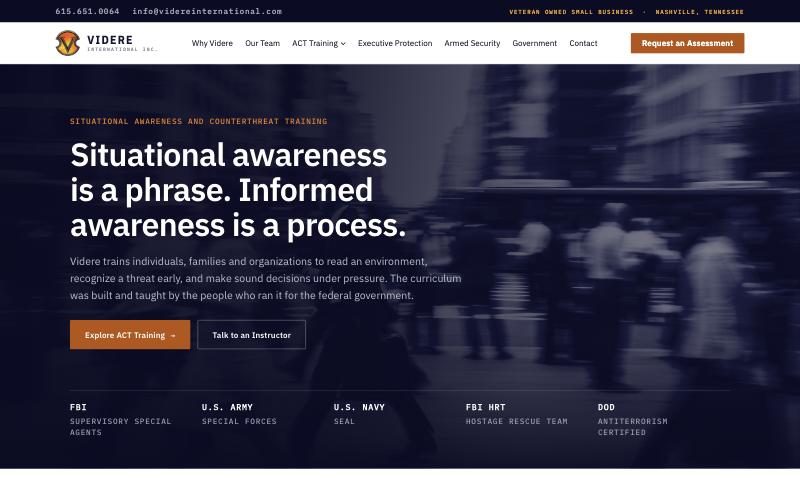Videre International website redesign by MXM Exposure