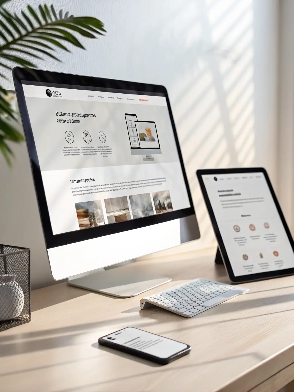 An image of a modern, responsive website displayed on various devices (desktop, tablet, smartphone), showcasing its user-friendly design and seamless functionality.